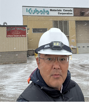 a man with company log